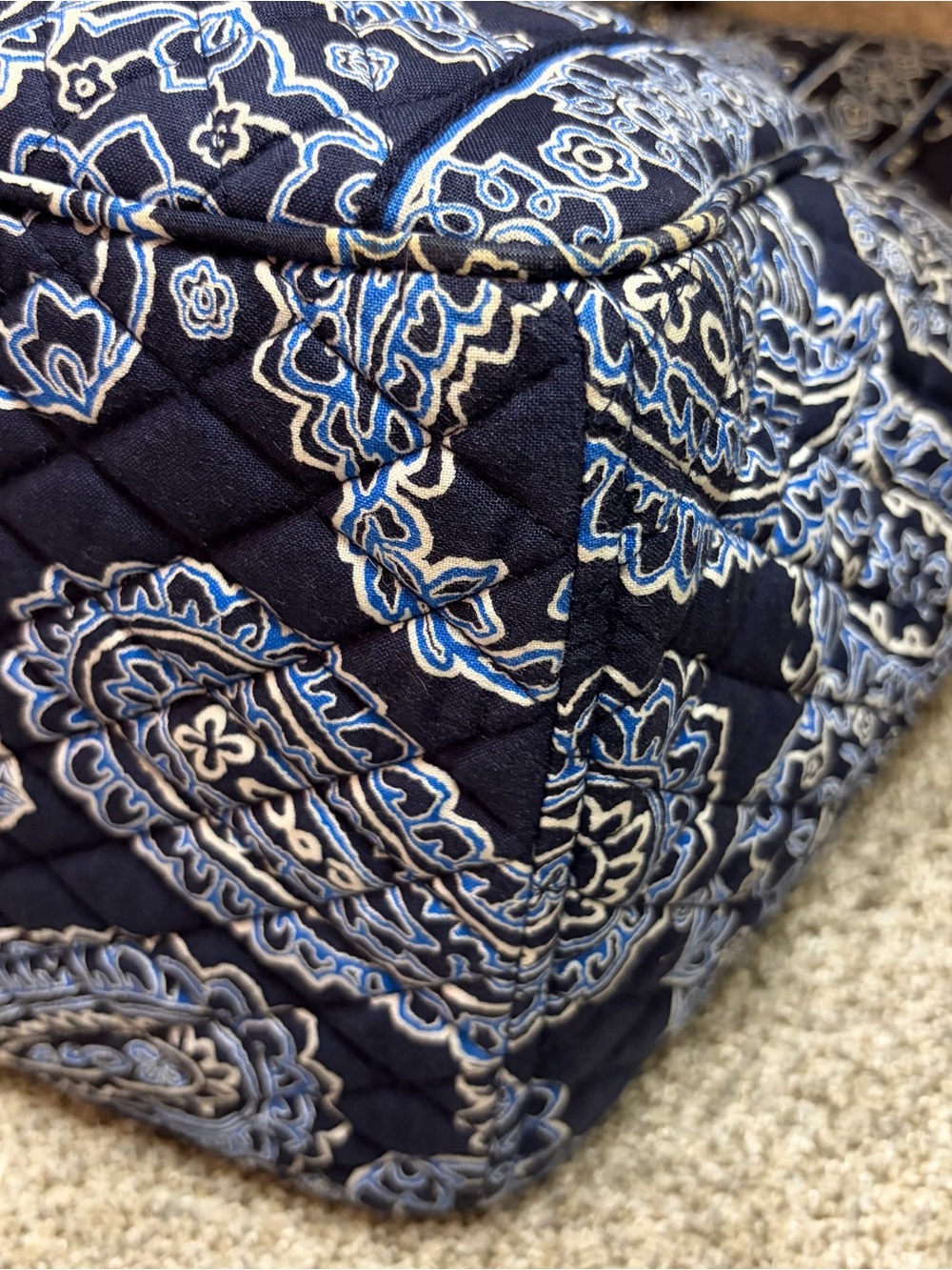 Vera Bradley Quilted Paisley Navy Travel Tote - Picture 7 of 14
